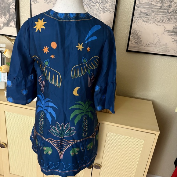 JOHNNY WAS JADE Lorianne silk blend mini dress in the Del Mar print Size XS P - Picture 8 of 12